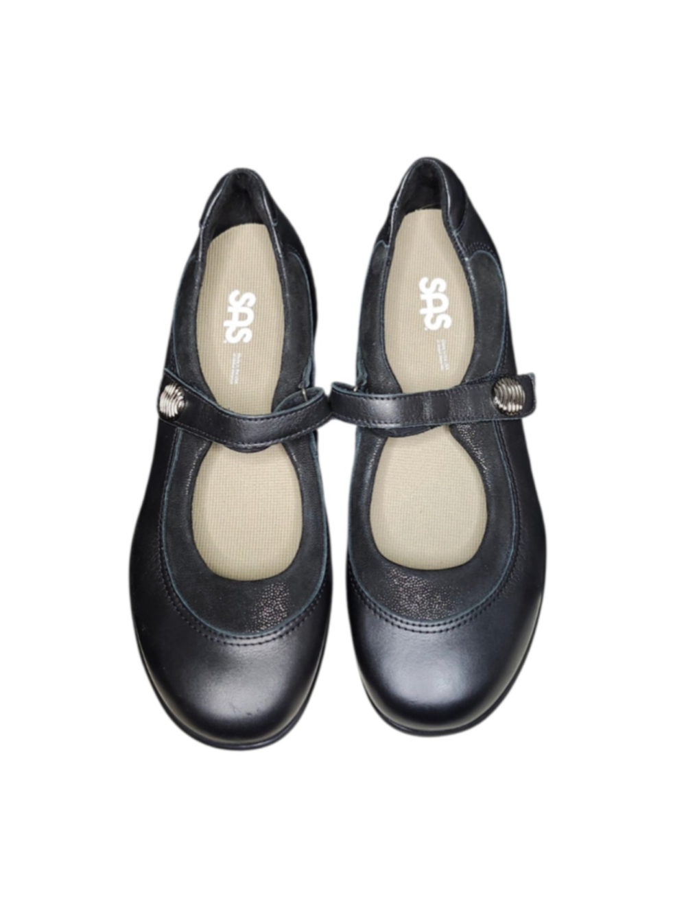 SAS Step Out Black Leather Mary Jane Comfort Shoes NWOT 10M